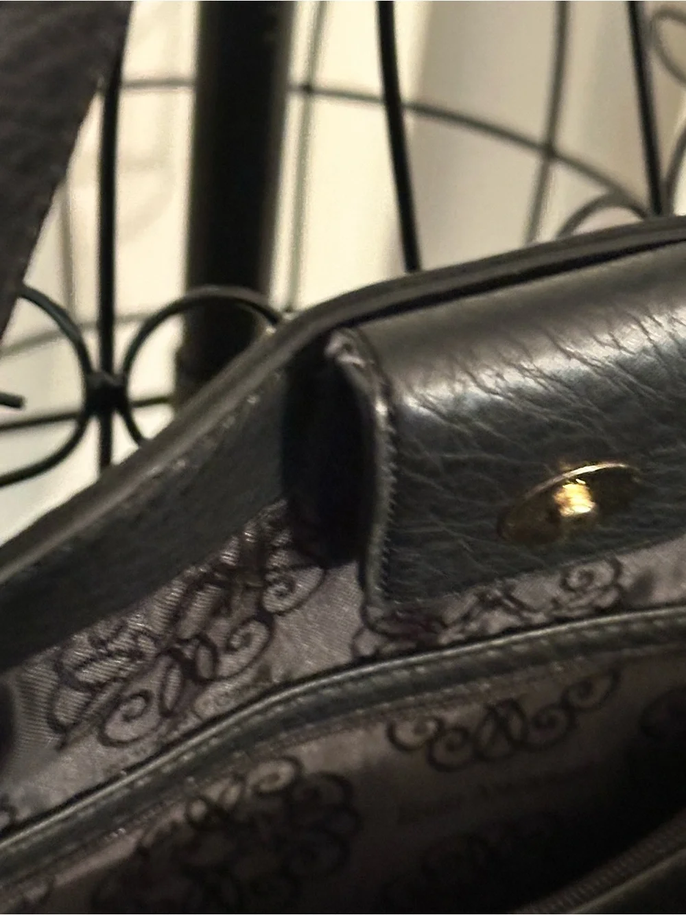 Enzo Angiolini Black Leather Shoulder Bag W/ Studded accents. Hard To Find